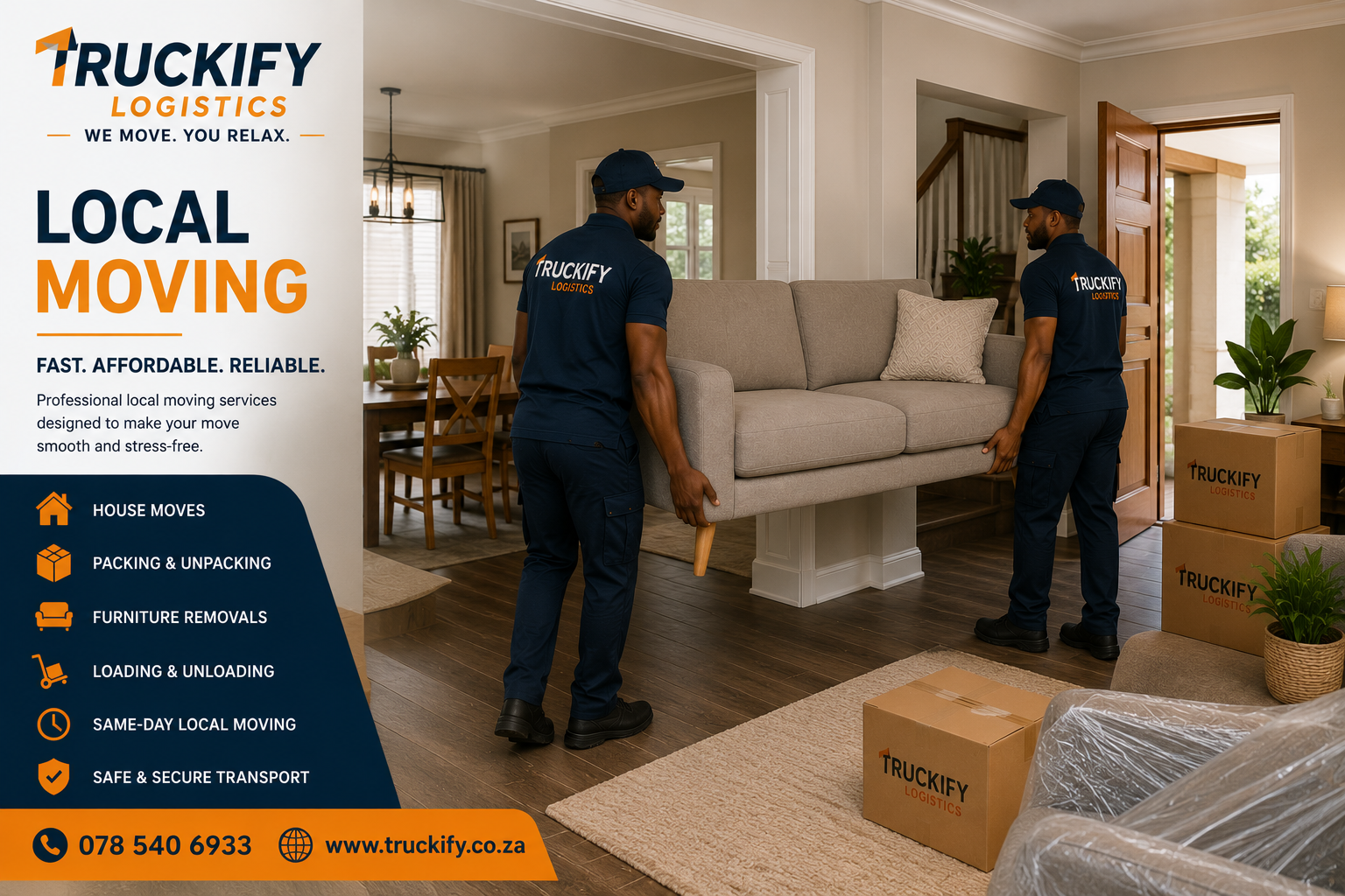 Professional Furniture Movers Inside Your Home | Truckify Logistics